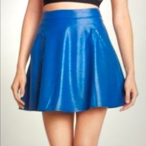 ASTR women’s blue vegan leather skirt